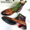 LUXURY MEN'S BOOTS MIXED COLORS CHELSEA BOOTS BUCKE STRAP CASUAL MENS DRESS BOOTS SHOES WEDDING OFFICE LEATHER BOOTS MEN - Image 4
