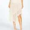 Women Lace Irregular Midi Skirts Vintage Sexy Grunge Aesthetic Y2K Skirt High Waist Ruffle See Through Pleated Skirts