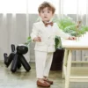 Elegant Kids Clothes Boys Fashion Double Breasted 2 Piece Set Formal Casual Wedding Tuxedo Chic Solid Suit for Boy Slim Fit - Image 2