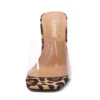 Big Shoes 42 Leopard Print Sandals Open Toe High Heels Women Transparent Perspex Slippers Shoes Heel Clear Sandals Heels 2023 - Image 2