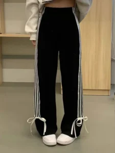 ADAgirl Pink Y2k Sweatpants Women Streetwear Fashion Baggy Bow Side Stripe High Waist Sports Pants Hip Hop Causal Mujer Joggers - Image 2
