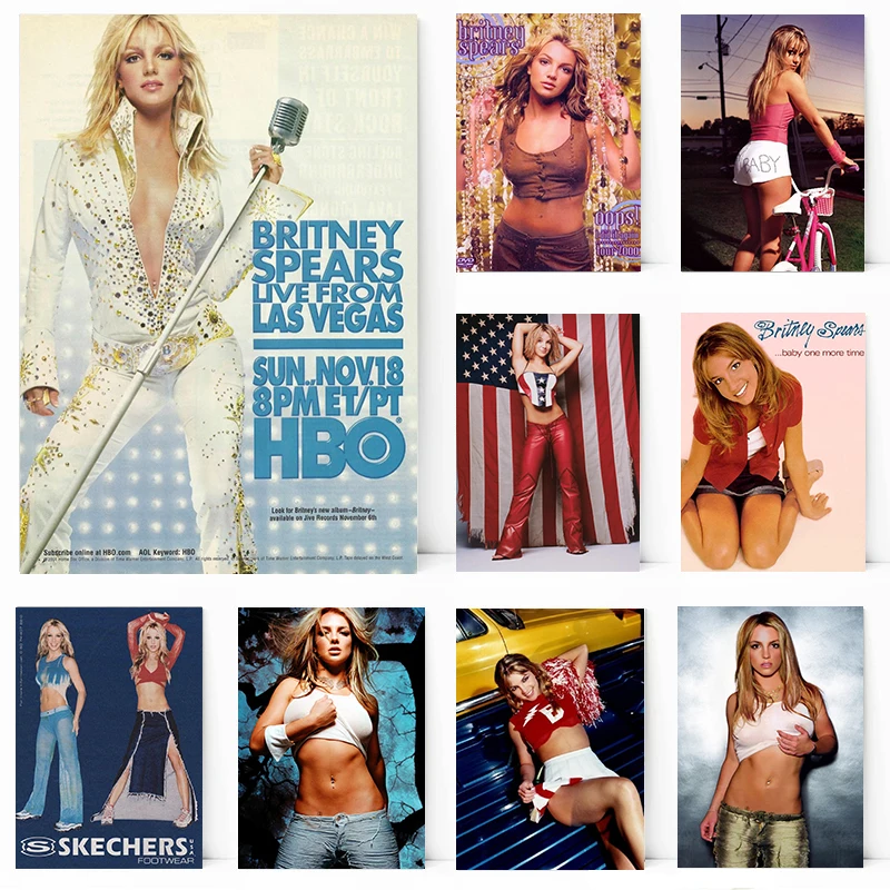 Retro Singer Britney Spears Poster Baby One More Time Millennium Canvas Painting Prints Wall Art Pictures Home Decor Fans Gift