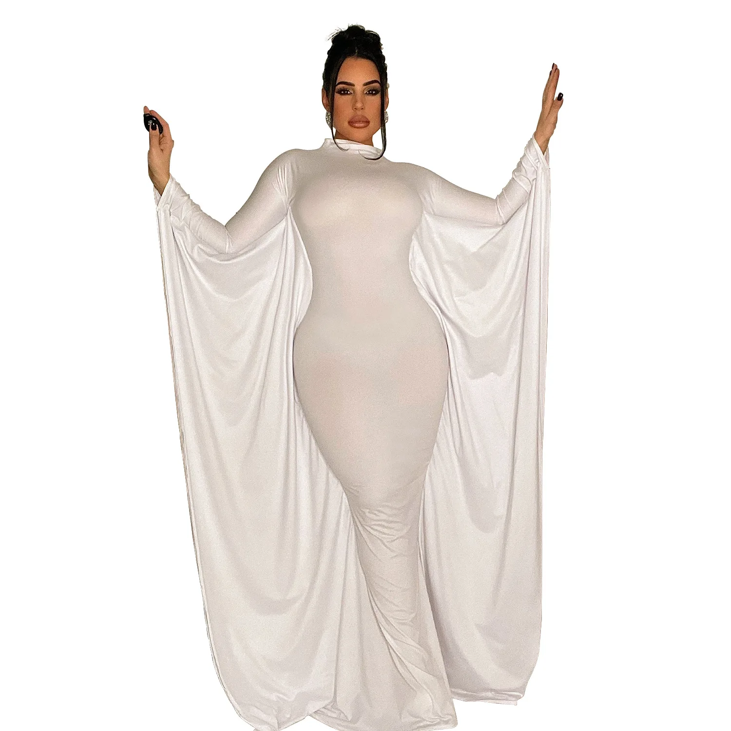 Fashion Sexy Women Long Dress Female Batwing Long Sleeve Robe Girl's Bodycon Party Club Vestidos Lady's Skinny Dresses