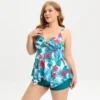 2023 Women New Swimsuit Two Piece Swimwear Plus Size Push Up Large Big Floral Swimming Suits Beachwear Bathing Suits - Image 3