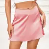 2023 New In Solid Color Sexy Satin Skirt Fashion Lace Up Zipper Skirt Women's Summer High Wait Streetwear Casual Skirts