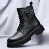 Men's English Style Thick Sole Design Men Boots Luxury High End Top Layer Leather Brand Famous Chelsea High Quality Casual Boots - Image 6