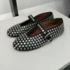 Stylish Studded Crystal Women Mary Jane Ballet Shoes Summer Mesh Hollow Sandals Laofers Casual Soft Leather Comfortable Flats - Image 4