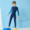 Long Sleeve Swimming Suit For Kids Boy One Piece School Swimsuit Children Swimwear Teen Beachwear Rashguard Bathing Surfing - Image 3