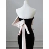 One Shoulder Slim Waist Simple Temperament Evening Dresses Flower Design Trumpet Wedding Party Vestidos Solid French Prom Dress - Image 4