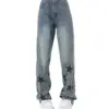 Y2K Star Printed Jeans Wide Leg Cotton Denim Trousers Hip Hop Harajuku Baggy Casual Cozy Pants Korean 90S Streetwear High Street