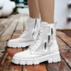 New White Men's Boots Fashion Tooling Men Shoes Thick Sole Men Black Ankle Boots Designer Platform Motorcycle Boots Man Footwear - Image 2