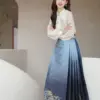 2024 summer new daily women improved hanfu elegant temperament chinese style traditional hanfu ming made horse face skirt