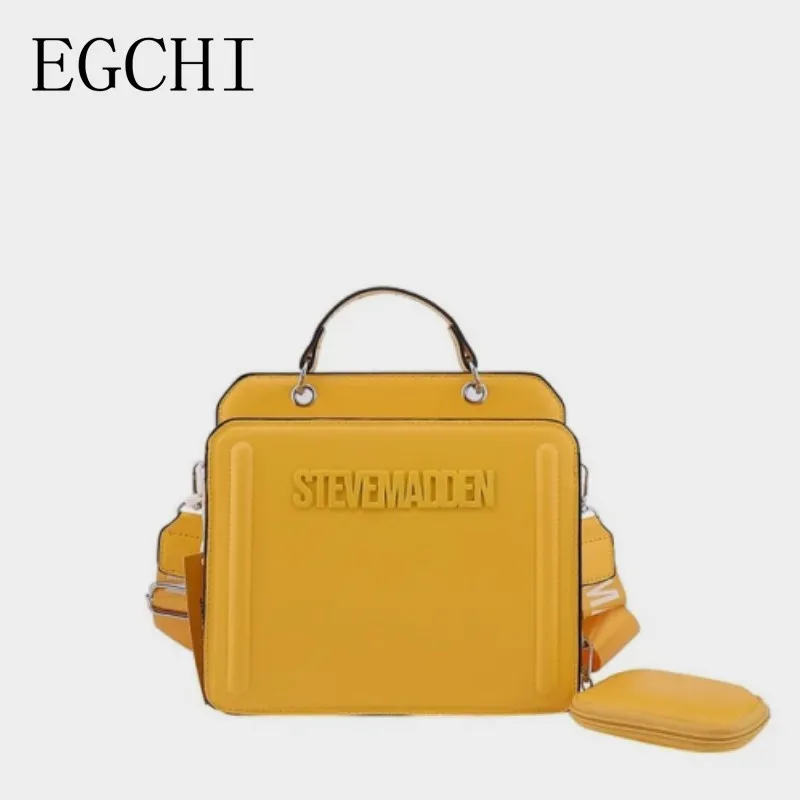 EGCHI Women's Fashion Handbags Vintage Solid PU Leather Crossbody Shoulder Bag With Cute Mini Bag Casual Women Handbags Bolsa