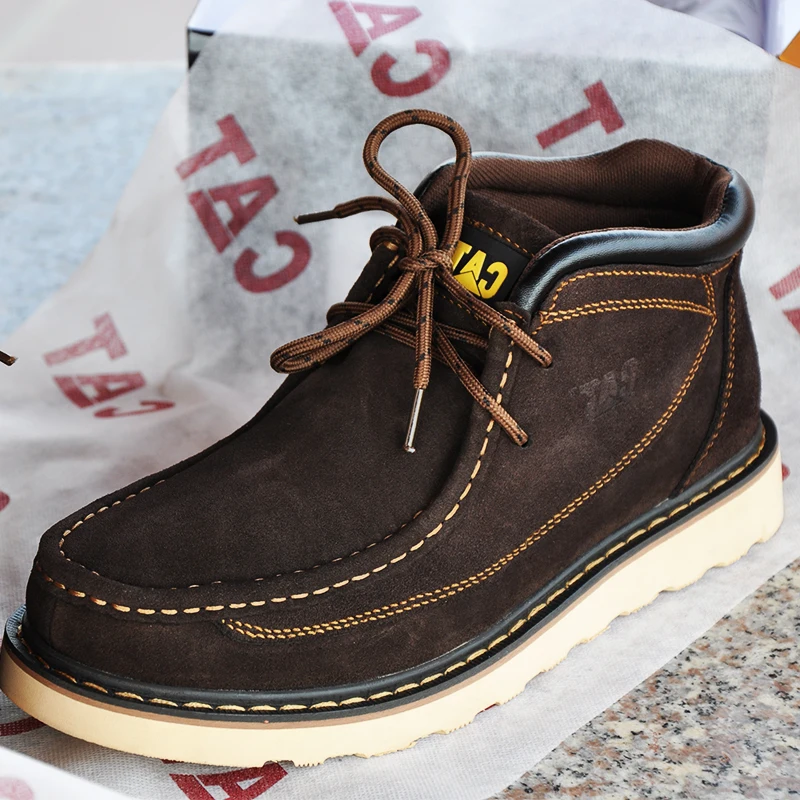 Fashion Brand Suede Boots For Men Classic Designer Platform Men's Ankle Boots Trendy High Top Lace-up Non-slip Outdoor Boots Man