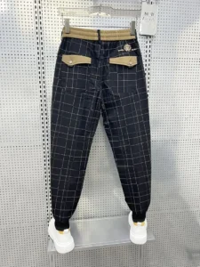 Black Plaid Pants Casual Pencil Trousers High Quality Luxury Brand Men's Clothing - Image 4