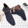 Fashion British Style Ankle Boots Classic Casual Party Street PU Stitching Suede Color Matching Buckle Business Daily Men Shoes - Image 3
