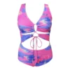 Tie Dye Print Elegant Swimwear Women 2022 New Fashion Two Pieces Large Size Swimwear Bikini Set Plus Size Swimsuit Bathing Suit - Image 5