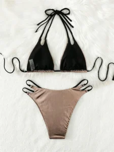 Micro Extreme Bikini Sexy Gold Bikinis Set Brazilian Push Up Swimwear Women Luxury Bathing Suit Cut Out High Waist Swimsuit 2024 - Image 5
