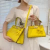 Women Brand Design 2024 New Fashion Large Capacity Handbag Solid Leather Crossbody Bag With Cute Pendant Metal Lock Buckle Bag - Image 4