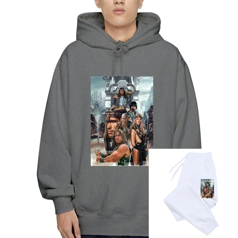 Conan The Barbarian SweaHoody Sweatshirt Hoodie V1 Zink Black White Brown Movie Poster All Fleeces Present Casual SweaHoody Swea