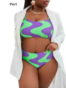 Perl Plus Size Bikini Set Sexy Two Piece Set Matching Swimsuit for Women Female Summer Clothing Bathing Suit Swimwear - Image 5