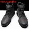 Genuine Leather Men Boots Casual Mens Shoes Leisure Walk Design Non Slip Warm Winter Boots Boots Outdoor Snow Ankle Boots Cowboy - Image 4
