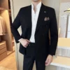 (Blazer Trousers) Fashion Double Breasted Design Slim Men's Suit Italian Style Luxury Wedding Social Party Tuxedo 2 Piece Set - Image 6