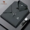New Summer Embroidered CAMEL Silk Polo Shirt, High End Men's Fashion, Casual, Smooth, Comfortable and Breathable T-shirt Top - Image 6