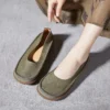 Koznoy 3cm New Ethnic Natural Leisure Cow Suede Genuine Leather Soft Flats Oxford Luxury Concise Autumn Loafer Comfy Women Shoes - Image 6