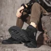 Men's Ankle Boots Autumn Outdoor Motorcycle Boots Durable Outsole Walking Boots Classic Design High Top Men Canvas Casual Shoes - Image 4