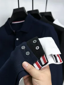 Luxury Men's Spring and Autumn Pure Cotton Business Casual Long-sleeved High-quality Puppy Embroidered Lapel POLO Shirt T-shirt - Image 4
