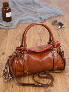 Large Capacity Women Handbag Pu Leather Tote Bag Vintage Washed Leather Shoulder Bag Quality Bag for Women bolsos aesthetic - Image 3