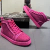men casual cow suede leather boots lace-up flats rivets shoes brand designer rhinestone ankle boot rock hip hop stylish footwear - Image 2