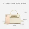 Fashion Pink Beige Small Flap Cover Bag Small All-match Cross Pattern Cowhide Leather Women Handbag Ladies Shoulder Bag - Image 6