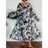 6 Colors Women Bikini 3 Piece Set Tie-dye Art Printing Sexy High Waisted Ruched Swimsuit Long Sleeved Cover Up 2024 Beachwear - Image 5