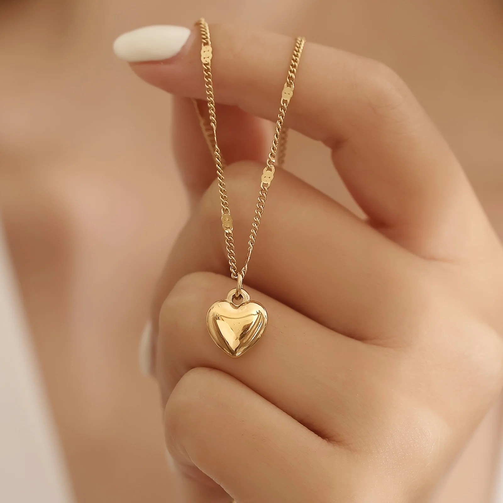 Korean Fashion Charm Necklace for Women Heart Pendant Adjustable Clothing Accessories Women's Personalized Party Jewelry Gift