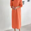 ZANZEA 2023 Autumn Women Holiday Dress 3/4 Sleeve Buttons Long Shirt Dress Loose Fashion V-Neck Midi Robe Casual Pleated Vestido