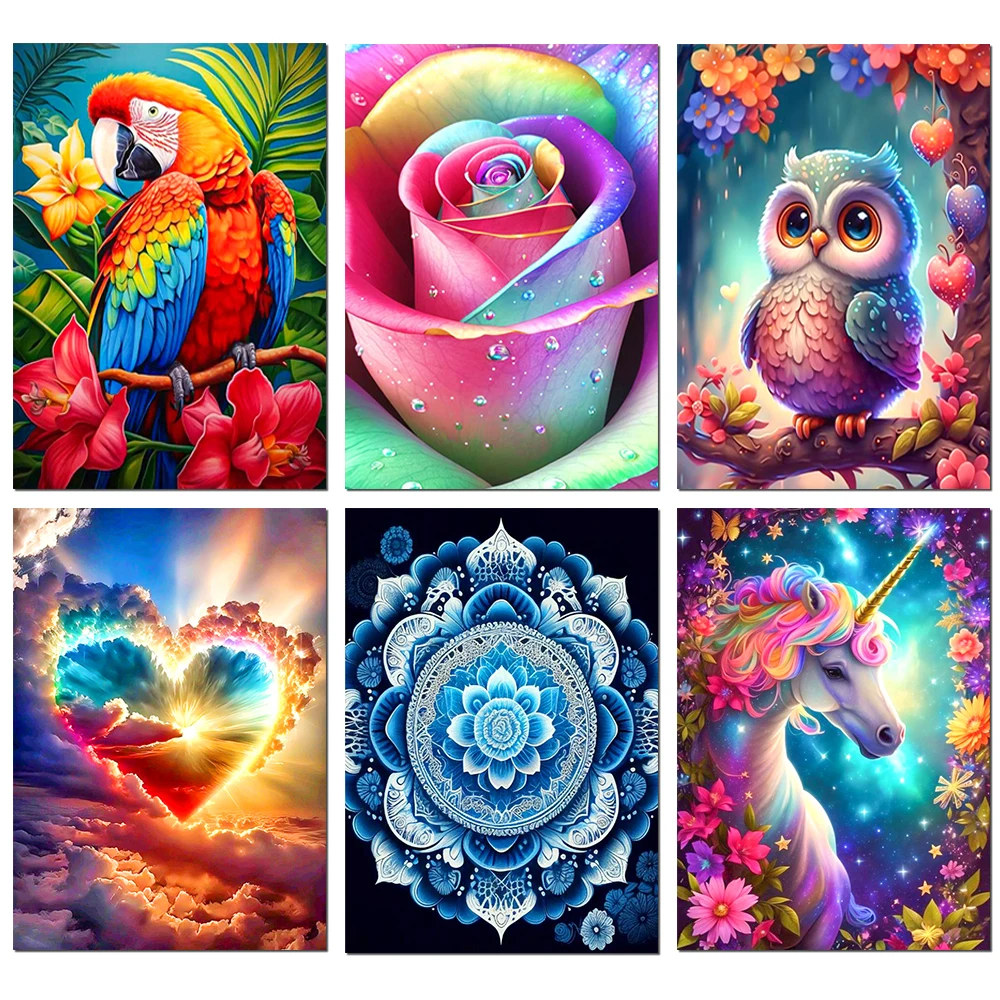 Animal Landscape Diamond Painting Flower Art Picture Diamond Mosaic Cross Stitch Kit Handmade Hobbies DIY Home Wall Decoration