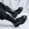 Designer Smoke Boots for Men High Top English Style Platform Shoes Male Fashion Casual Soft Leather Black Ankle Botines Hombre - Image 4