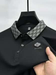 High quality ice silk cotton short sleeve POLO shirt men's 2024new summer fashion brand embroidered casual business Paul T-shirt - Image 2