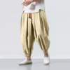 2024 New Oversize Men Loose Harem Pants Autumn Chinese Linen Overweight Sweatpants High Quality Casual Brand Trousers Male - Image 4