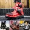 Men's Genuine Leather Motorcycle Boots Skull Gothic Punk Cowboy Boots Combat Ankle Boots Safety Work Shoes Military Boots Winter - Image 3