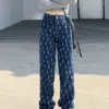 High Waist Women Black Jeans Hip-hop Style Fashion Vintage Streetwear Y2K Wide Leg Jean 2024 Female Trouser Baggy Denim Pants