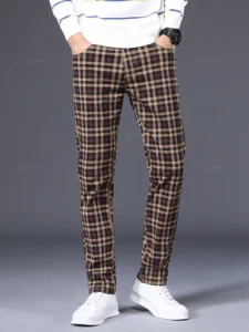 High Quality Brand Clothing Classics Plaid Casual Pants Men 98%Cotton Retro Business Banquet Check Trousers Male Plus Size 40 42 - Image 5