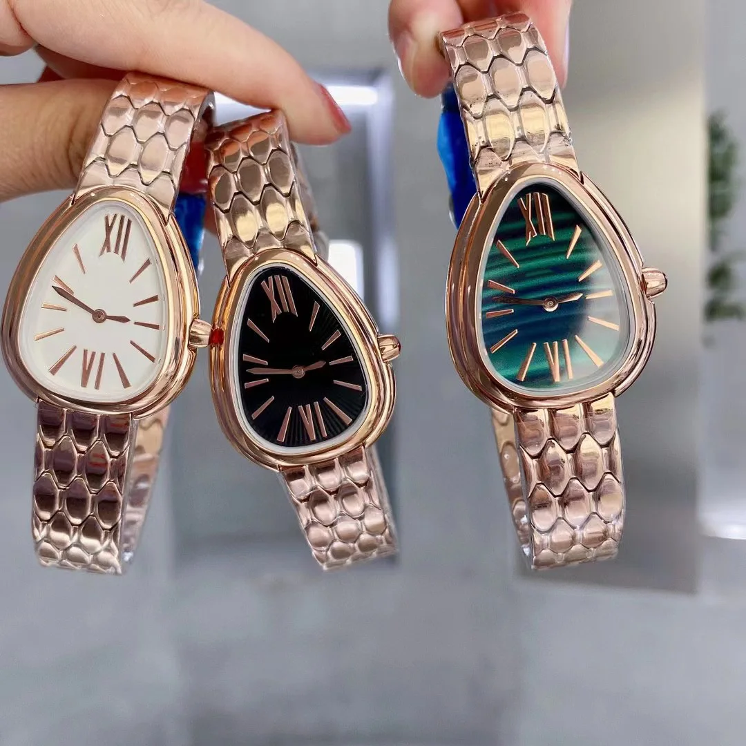 High Quality Luxury Brand Watches For Women Lady Girl Serpentine Watch Waterproof Inlaid Gold Diamonds Ultrathin Free Shipping