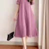 Elegant Short Puff Sleeve A-line Party Vestidos ZANZEA Women Square Neck Midi Dress Korean Fashion Leisure Solid Smock Dresses