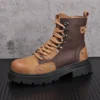 New Arrival Men Popular Casual Ankle Boots Spring Autumn Luxury Designer Retro Trending Metal Decoration British Style Sneakers - Image 4