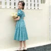 Girls Floral Dress Summer Puff Sleeve Elegant Beach Princess Dresses for Kids Travel Casual Teen Children Clothes 13 14 15 Years - Image 3