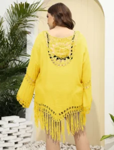 2022 New Cover Up Plus Size Bikini Women Swimsuit Cover-up Beach Bathing Suit Beach Wear Knitting Swimwear Mesh Beach Dress - Image 6
