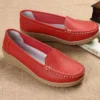 Spring and Autumn Genuine Leather Mom Shoes Nurse Shoes Slope Heels Casual Single Shoes Middle Heels Women's Shoes - Image 3